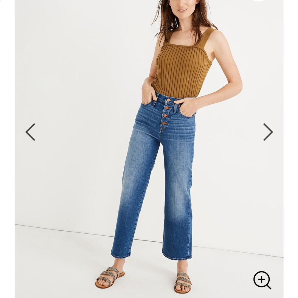 Madewell Petite Slim Wide-Leg Jeans Button-Fly 25P